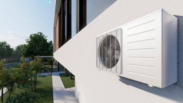 Intérieur moderne avec système de climatisation encastré au plafond